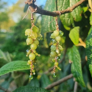 Cluster bright green gem earrings image 5