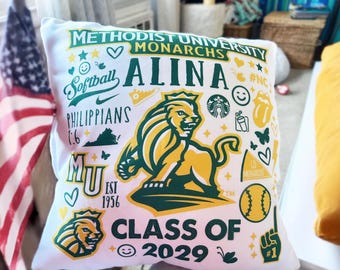 College Pillows, College Acceptance Pillow Custom School Pillows, Bed Party Gift Dorm Decor, Personalized Pillow Any School or University