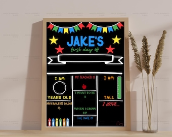 First Day of School Chalkboard Sign | Reusable Personalised Photo Prop | Custom Keepsake Board for Nursery Reception