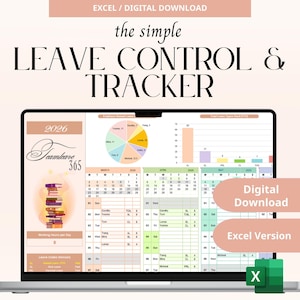 Employee Leave Tracker Excel Template | Minimal Team Planner (Digital Download)