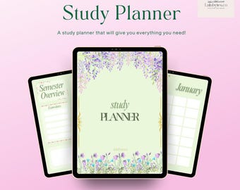 Printable Study Planner | Academic Planner for Students | Daily, Weekly & Monthly School Organizer | Canva Template