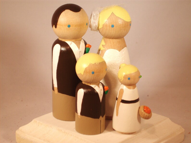 Family of 4 Wedding Cake Toppers Fully Customizable3D Etsy