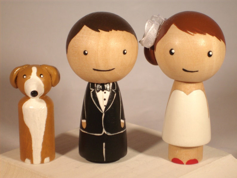 New Pet Topper Wedding Topper with One Pet Custom Kokeshi