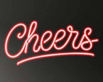 Cheers Neon Sign, Party Home Bar LED Light, Wedding Decor