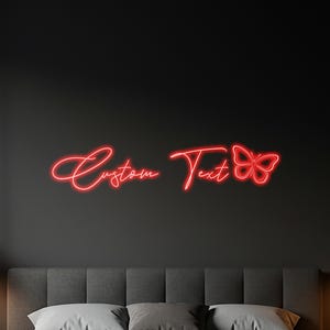 Custom Neon Sign, Butterfly Sign, Personalized LED Wall Light, Custom Text Neon Sign, Bedroom Decor, Business Gift, Wedding Decor, Quote Art