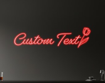 Custom Neon Sign, Tulip Neon Sign, Personalized Gifts, Floral LED Sign, Custom Text Neon Light, Bedroom Decor, New Home Gift, Wedding Decor