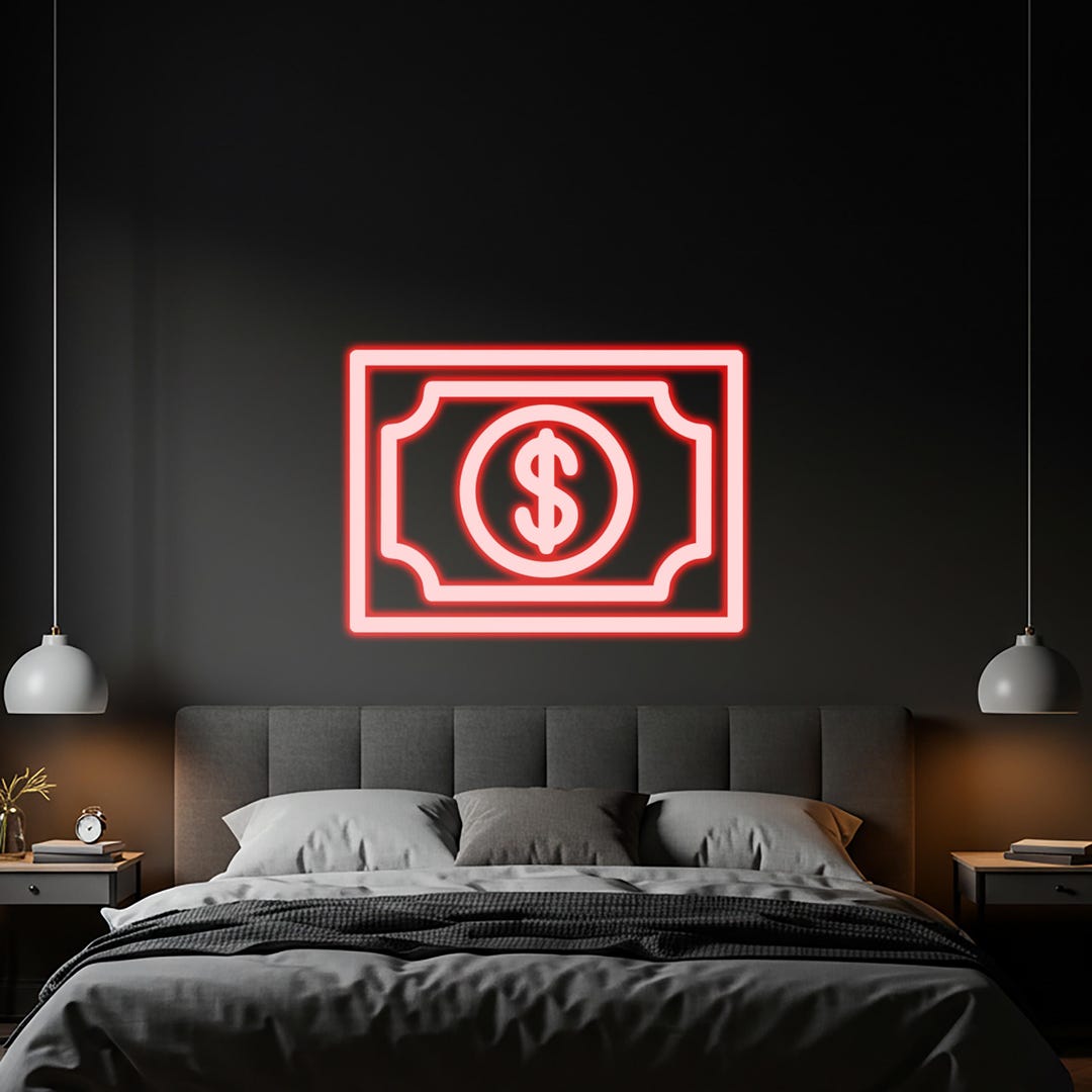 Money Neon Light Sign, Dollar Bill LED Wall Art, Neon Room Decor ...