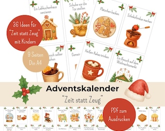 Adventskalender voor kinderen "Tijd in plaats van spullen" - 36 ideeën voor gedeelde momenten