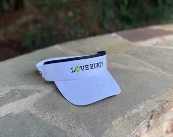 LOVE Hurts tennis visor, Headsweats® brand visor Love Hurts, Tennis Team Gift, Tennis Weekend Gift