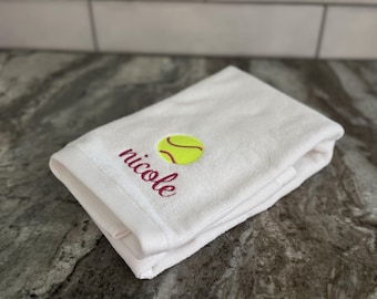 Monogrammed Tennis Towel, Personalized Tennis Towel, Embroidered Tennis Towel, Tennis Team Towels, Tennis Captain Gift, Tennis Coach Gift