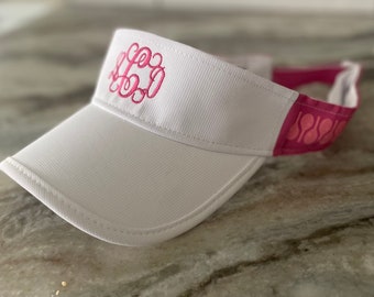 Ame and Lulu Tennis Visors, Cute monogrammed tennis visors, Tennis Team Gift idea, Preppy Tennis Visors, Head in the Game Visors