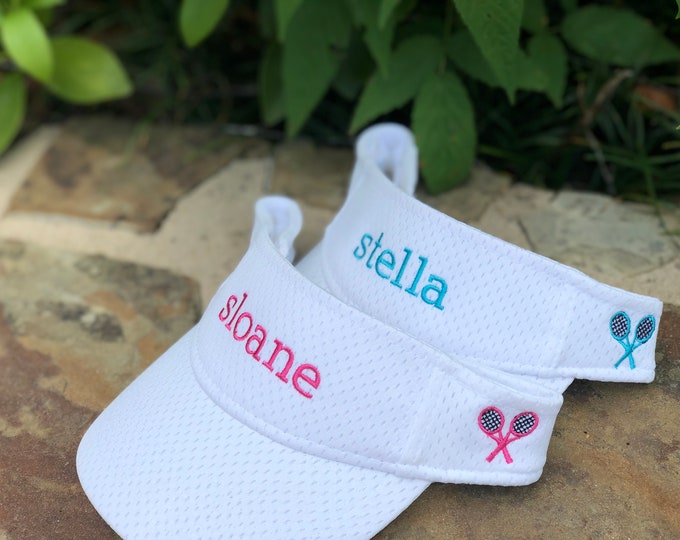 Monogrammed Youth Tennis Visor, Personalized Youth Visor, Monogrammed