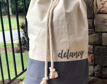 Monogrammed Laundry Bag, Personalized Laundry Bag, Canvas Laundry Bag, Graduation Gift, Camp Laundry Bag, Personalized Laundry Duffel