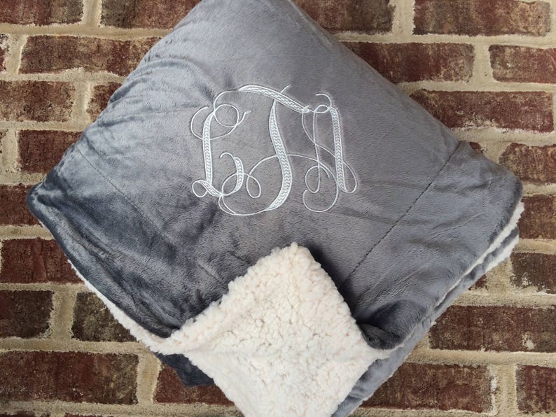 Monogrammed Fuzzy Blanket Super Soft Large Monogram Blanket Etsy