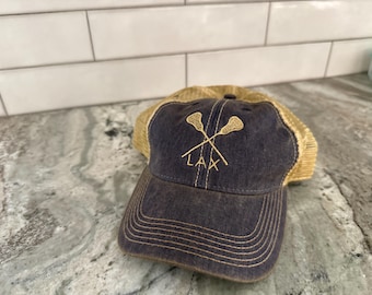 Lacrosse Hat, Embroidered LAX Hat, Lacrosse Team Hat, Lacrosse Trucker Hat, LAX Trucker Hat, Lacrosse Gift, Lacrosse Baseball Cap, LAX Mom