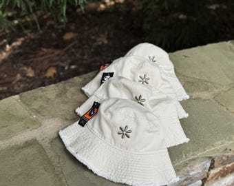 Fringed Embroidered Bucket Hat – Boho Summer Hat, Festival Bucket Hat,  Embroidered Bucket Hat, Custom Bucket Hat, Cotton Canvas Bucket Hat
