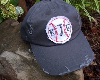 Monogrammed Baseball Team Hat, Baseball Patch Hat, Softball Team Hat, Monogrammed Softball Hat, Team Spirit Hat