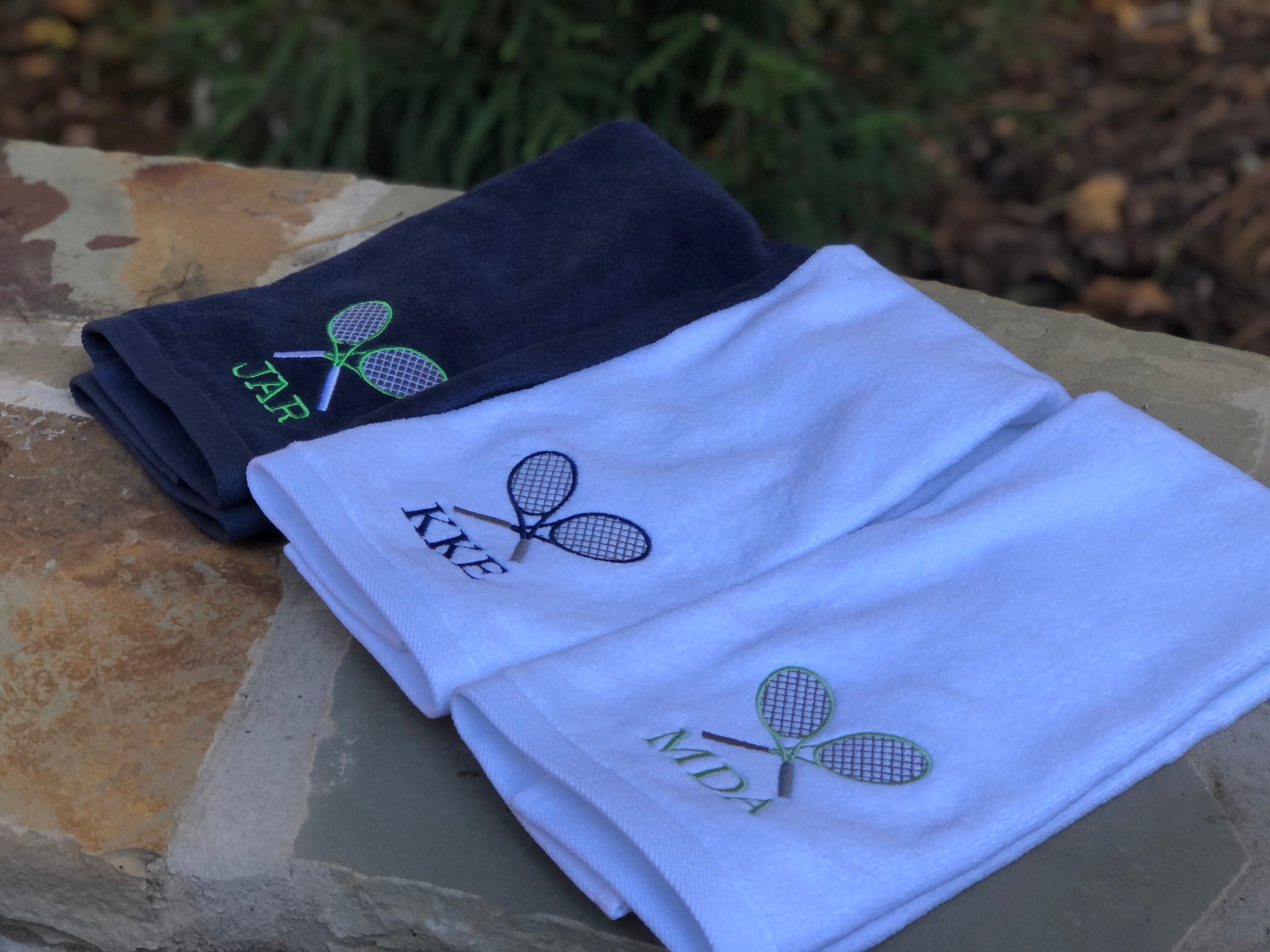 Monogrammed Tennis Towel Personalized Tennis Towel Etsy