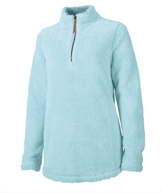 SALE Monogrammed Sherpa Pullover With Pockets Embroidered Fleece Jacket Monogrammed Charles River Pullover Monogrammed Fuzzy Pullover Etsy