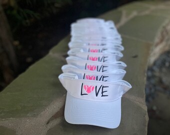 LOVE Tennis visor, Love heart tennis, Tennis Team Visor, Embroidered Tennis visor