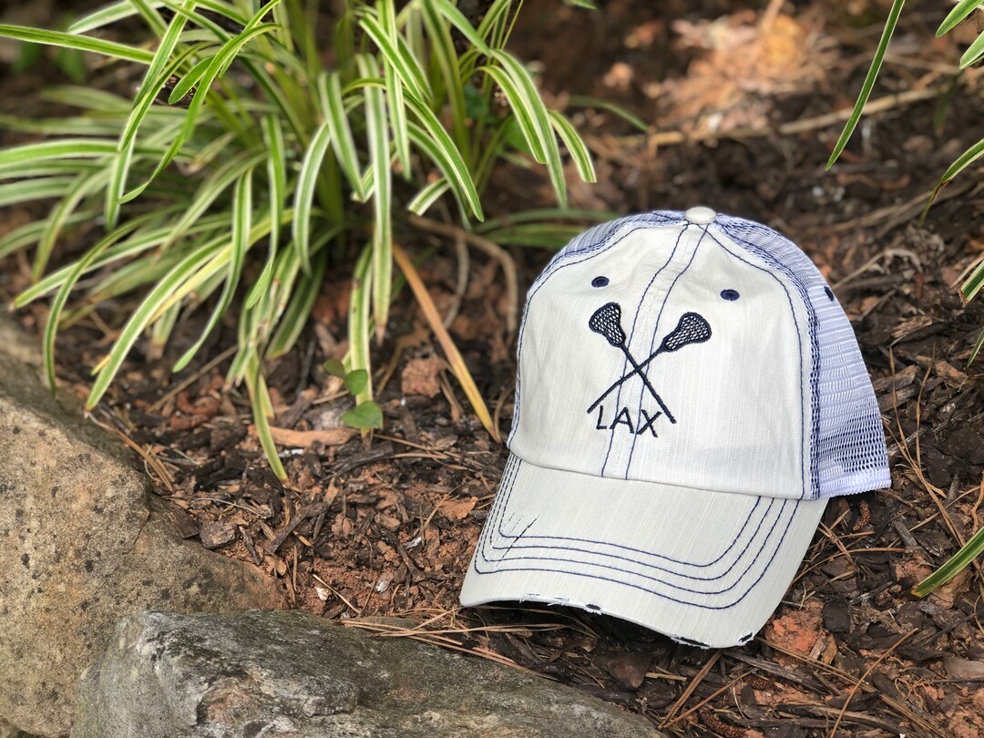 Lacrosse Hat, Embroidered LAX Hat, Lacrosse Team Hat, Lacrosse Trucker