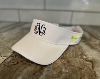 Ame and Lulu Tennis Visors, Cute monogrammed tennis visors, Tennis Team Gift idea, Preppy Tennis Visors, Head in the Game Visors