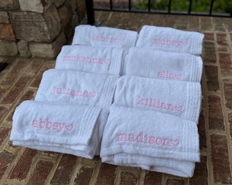 Embroidered Towel Wrap, Cotton Spa Towel Wrap, Monogrammed Spa Wrap, Velcro Towels with Monogram, Bridesmaid Gift, College Dorm Wrap