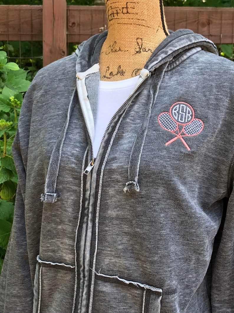 Embroidered Tennis Jacket Acid Washed Jacket Tennis Gift Etsy