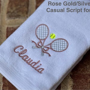 Monogrammed Tennis Towel, Personalized Tennis Towel, Embroidered Tennis Towel, Tennis Team Towels, Tennis Captain Gift, Tennis Coach Gift