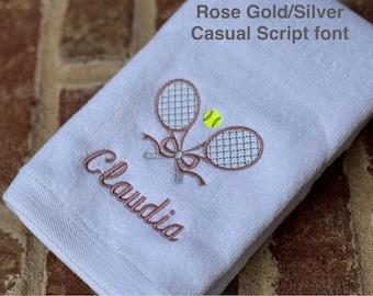 Monogrammed Tennis Towel, Personalized Tennis Towel, Embroidered Tennis Towel, Tennis Team Towels, Tennis Captain Gift, Tennis Coach Gift
