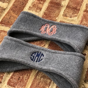 Monogrammed  Fleece Headband, Embroidered Ear Warmer, Sports Headband, Personalized Ear Warmer, Stocking Stuffer, Sports Icon Headband