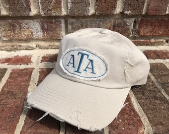 Raggy Patch Monogram Hat, Monogrammed Hat Patch, Patch Monogram for hat