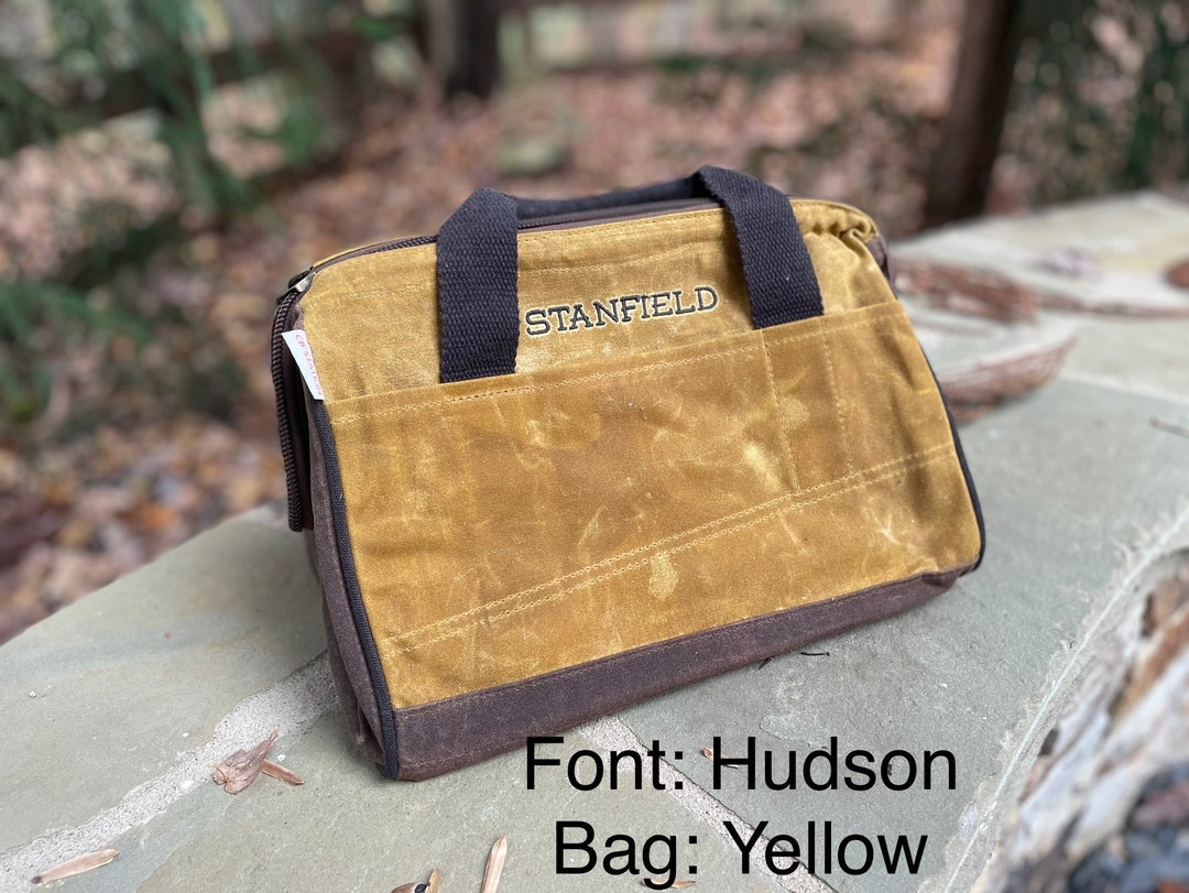 Monogrammed Tool Bag, Embroidered Tool Bag, Waxed Canvas Tool Bag, Father's Day Gift