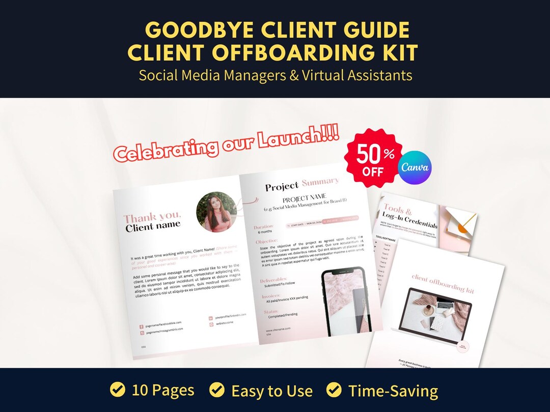 Client Offboarding Kit Canva Template: Freelancer Exit Package (digital ...