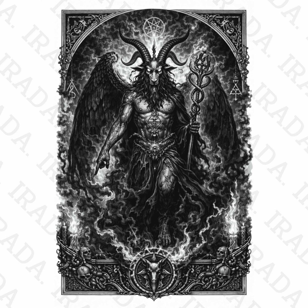 Baphomet Dark Occult PNG, Sabbatic Goat Demon Illustration, Esoteric ...