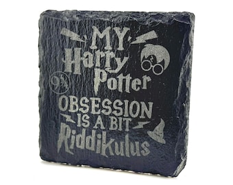 Posavasos de pizarra personalizados grabados con láser