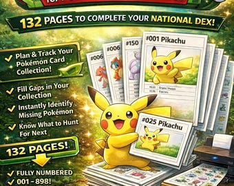 Marcadores de posición de National Dex para carpetas de cartas Pokémon