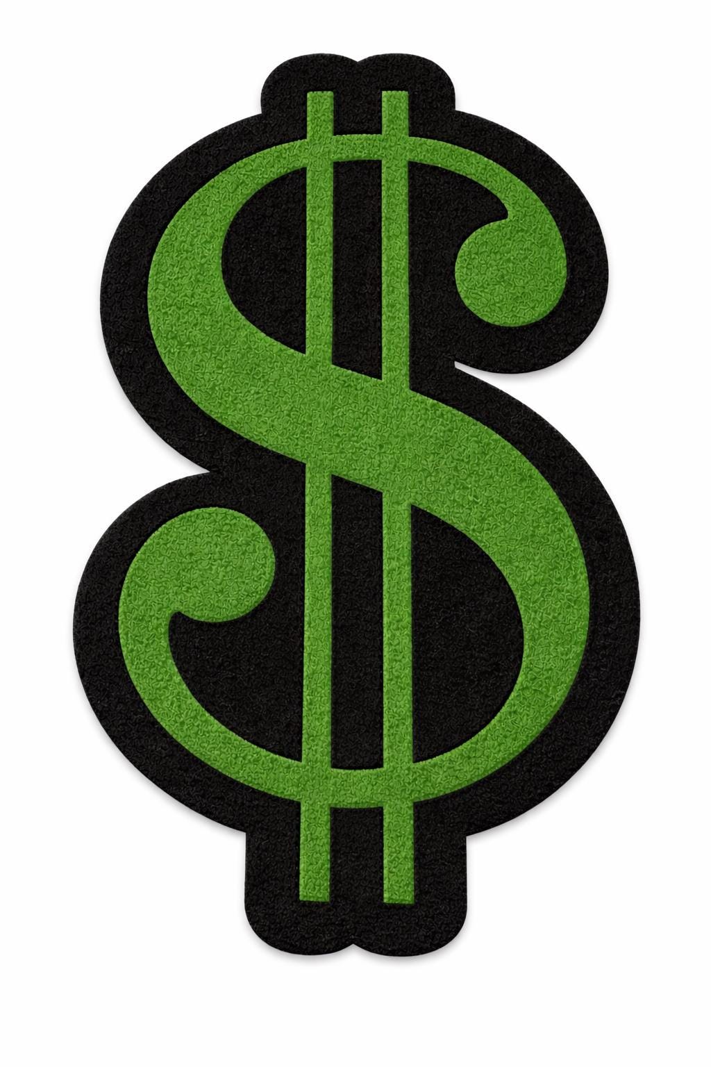 Dollar Sign Rug, Hand Tufted Money Symbol Carpet, Bold Street Style ...