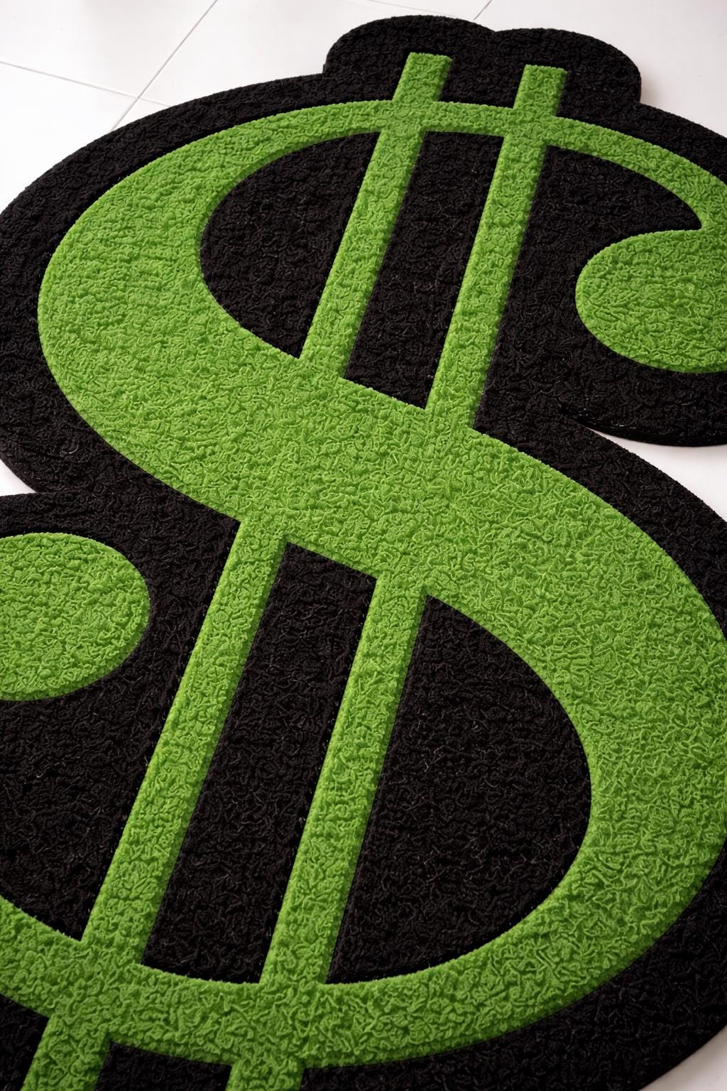 Dollar Sign Rug, Hand Tufted Money Symbol Carpet, Bold Street Style ...