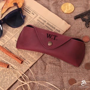 Custom Leather Glasses Case Men, Hard Sunglasses Case, Christmas Gift afbeelding 6