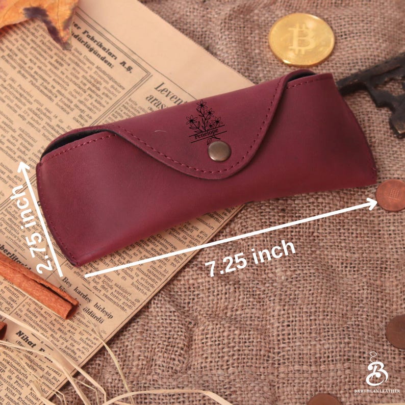 Custom Leather Glasses Case Men, Hard Sunglasses Case, Christmas Gift afbeelding 10