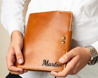 Personalized Leather A5 Portfolio: Full-Grain Business Padfolio