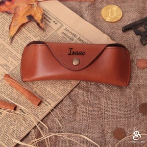 Custom Leather Glasses Case Men, Hard Sunglasses Case, Christmas Gift afbeelding 9