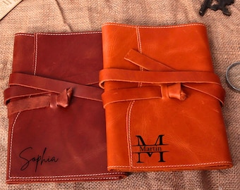 Personalized Leather Journal: Refillable Handmade A5 Notebook Cover & Gift for Her