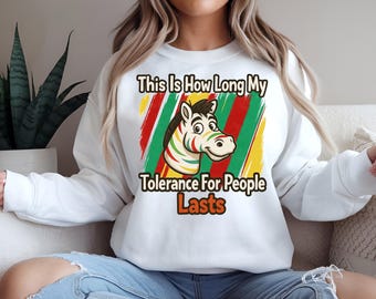 Funny Zebra Tolerance PNG, Sarcastic Quote Design (Digital Download)