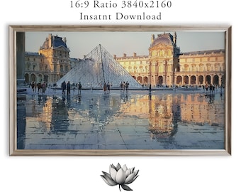 Paris Louvre Pyramid Frame TV Art Romantic Cityscape (Digital Download)