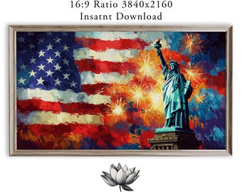Patriotic Statue of Liberty for Frame TV Art, Festive 4th of July (Digital Download) 2251