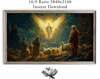 Celestial Angel Frame TV Art with Shepherds and Stars (Digital Download) 147