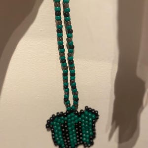 monster energy kandi necklace with pony bead pendant!!