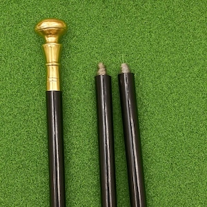 Vintage Style Wooden Walking Stick – Solid Brass Knob Handle, 37 Inch